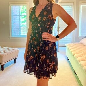 Abercrombie Navy floral Summer Dress Small